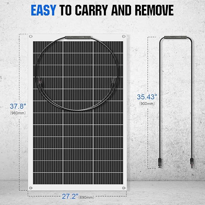 ECO-WORTHY 130Watt 12Volt Flexible Solar Panel Kit for Off Grid Home RV, Boat and Uneven Surfaces:1pcs 130W Mono Solar Panel + 30A 12V Charger Controller + Solar Cable + Tray Cable + Y Branch