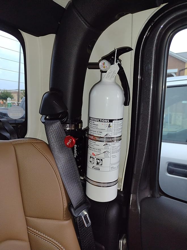 Goldfire Universal Vehicle Adjustable Quick Release Roll Bar Fire Extinguisher Mount Holder Brackets , Fire Extinguisher Mount for Car UTV