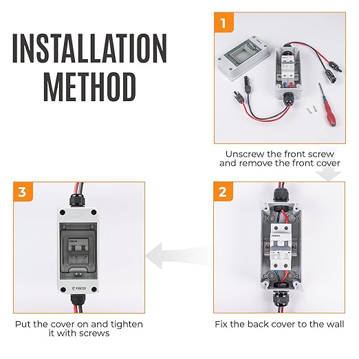 Solar Panel Disconnect Switch 1000V DC/AC 20A PV Disconnect Switch Outdoor Miniature Circuit Breaker IP65 More Space Quick Installation for Solar PV Array Homes Battery (1000V 20 Amp)