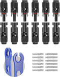 BougeRV 12 PCS Solar Connectors with Spanners Solar Panel Cable Connectors 6 Pairs Male/Female(10AWG)