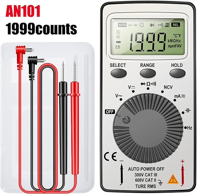 Digital Multimeter Auto-Ranging Voltmeter Tester Meter Voltage Meter Multifunctional Pocket Multi Tester with NCV- Contact Tester Electrical