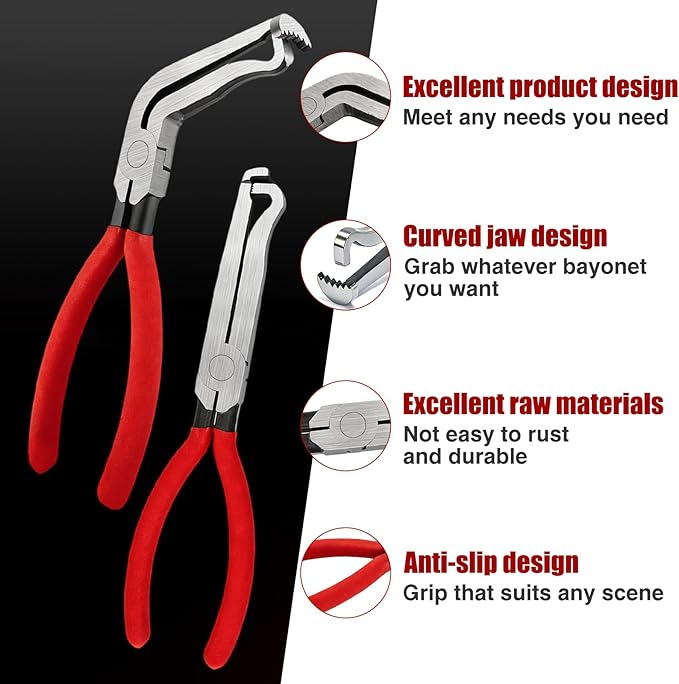 5Pcs Automotive Electrical Terminal Connector Separator Removal Tool,Electrical Disconnect Pliers, Connector Removal Tool with Electrical Pin Removal Tool Hose Clamp Pliers and Canvas Bag