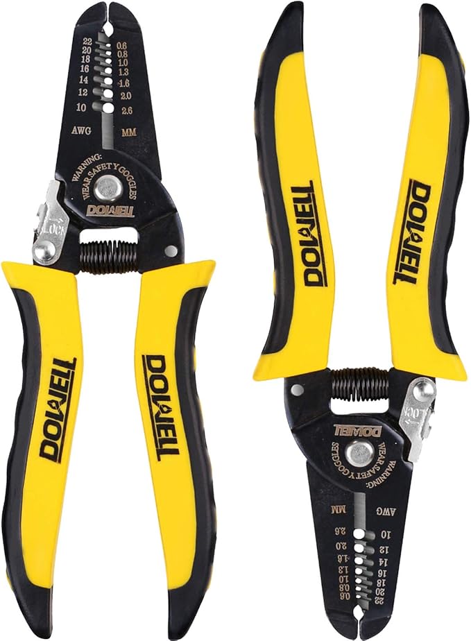 DOWELL 10-22 AWG Wire Stripping Tool Wire Stripper Cutter Pliers Tool Multi-Function Hand Tool for Electrician Craftsmanship 2-Piece