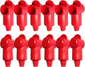 Ampper 12 Pcs Silicone 3/8" Stud Terminal Covers, Flexible Post Terminal Cover Protector Boot for Battery Power Junction Block Post, Fits 6-2 Gauge Wire (Red)