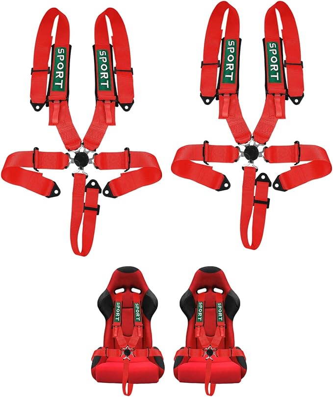 BESTZHEYU 5-Point Racing Harness Set SFI with Ultra Comfort Heavy Duty Shoulder Pads