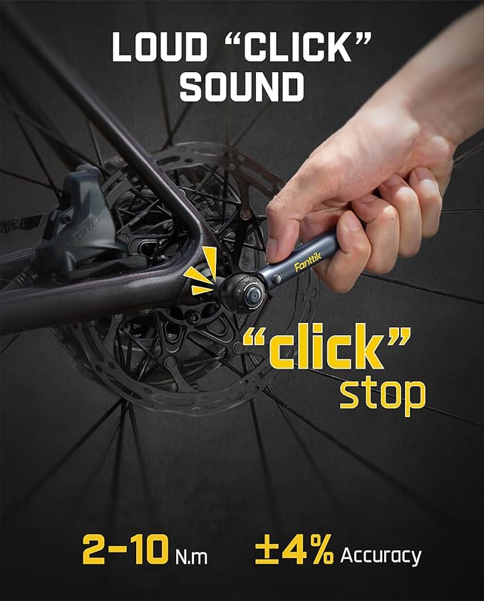 Fanttik WB10 Nova 1/4 Inch Drive Mini Bike Torque Wrench Set, 2-10 Nm/1.47-7.37ft-lb, 14 Bits Dual-Direction Click Adjustable 72-Tooth Torque Wrench Set for Bicycle