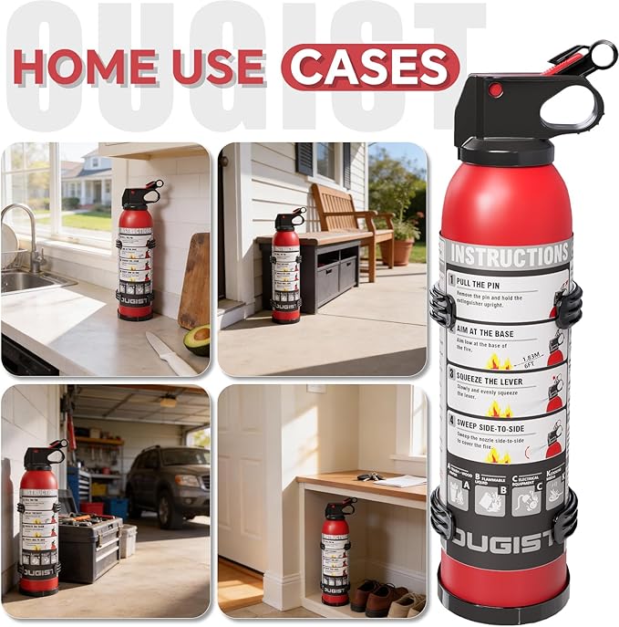Small Fire Extinguisher for Home & Car – (2-Pack, 1.32lb Each) Portable Dry Chemical Fire Extinguishing Spray | For Kitchen Grease, Electrical, Vehicle & Garage Fires, Easy to Use