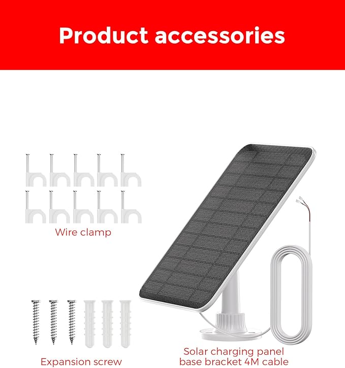 5W Solar Charger for Battery Video Doorbells, Solar Panel with 19.6FT Cable Compatible with Battery Doorbell Plus/Pro/3/3+/4 – Weatherproof Solar Power Supply for Continuous Charging