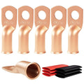 6pcs 6 Awg - 5/16" (M8) Sanuke Wire Lugs Ring Terminal Connectors Ends Heavy Duty for Battery Cable Lug Wire Electrical Eyelets with 3:1 Dual Wall Adhesive Heat Shrink