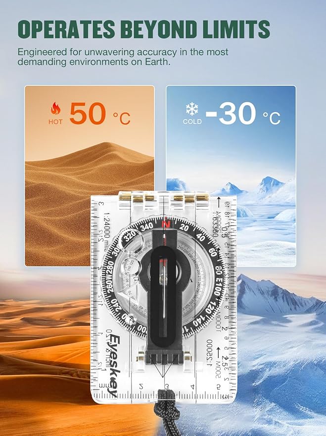 Eyeskey Advanced Orienteering Compass for Hiking & Navigation