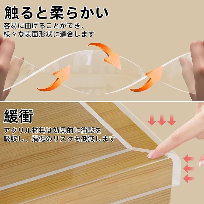 Clear Edge Protector,Safe Corner Protector, Anti-Sharp Edge Protector, for Furniture, Drawers, Tables, Cabinets1.6inX16.4FT