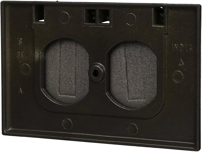 Hubbell-Raco 5180-2 2-Hole Weatherproof Device Cover, 4-9/16 in L X 2-13/16 in W X 1 in T, Bronze