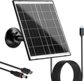 Zivif Solar Panel for Security Camera, 10W Solar Charger Compatible with Battery-Powered Camera, USB-C, Micro USB & DC 5.5x2.1mm Port, 360° Adjustable Mount, 7.2ft Cable
