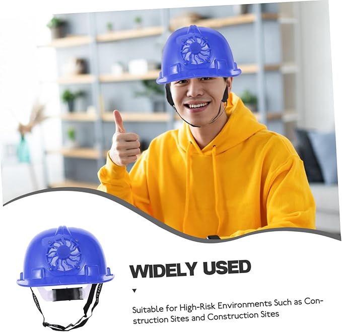 Solar-Powered Helmet Fan Hard Hat for Construction Workers Men's Safety Hat Cooling Breathable