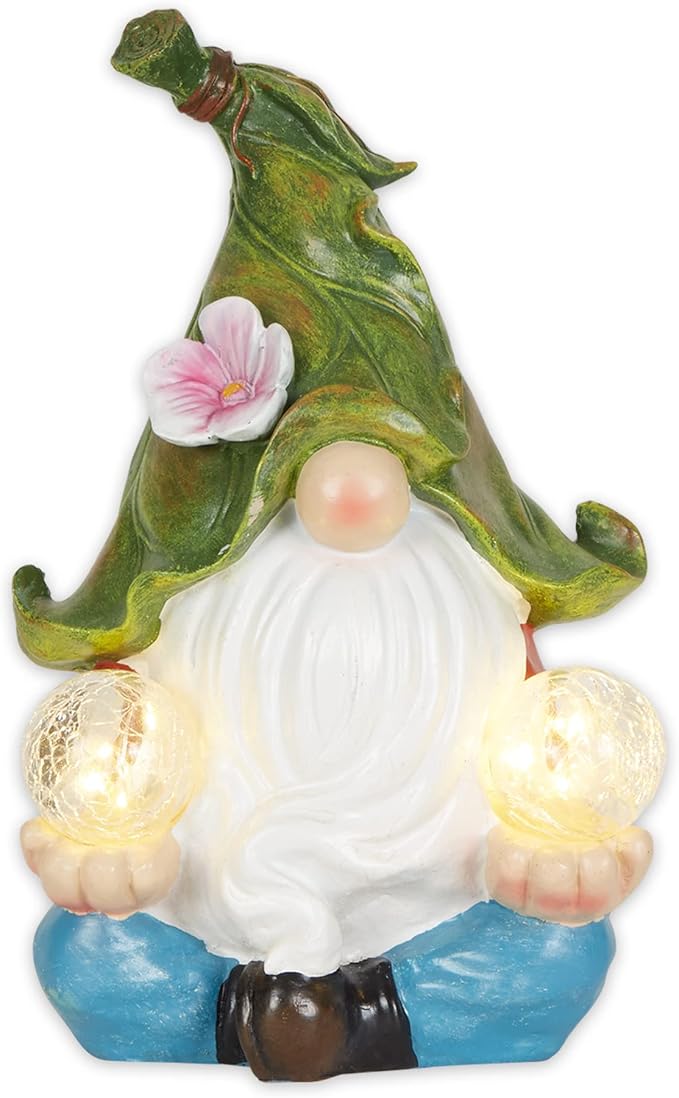 Accent Plus Gnome Meditating Solar Statue