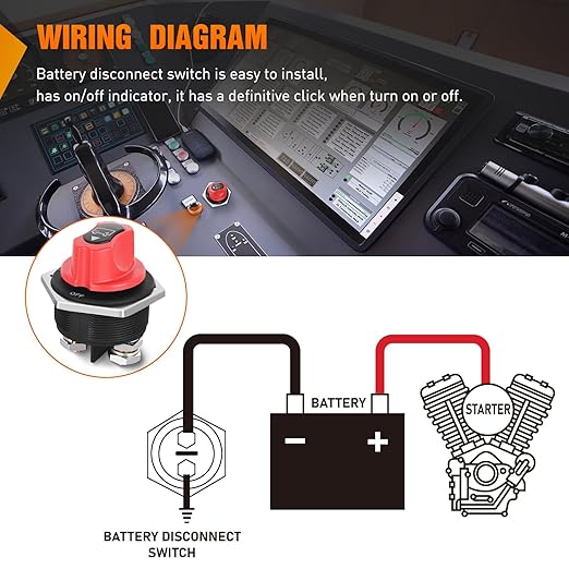Nilight Battery Disconnect Switch 300A Master Disconnect Isolator 12V-48V On Off Power Cutoff Switch Waterproof Heavy Duty for Marine Boat Car RV ATV UTV Yacht, 2 Years Warranty