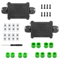 2 PCS IP68 Waterproof Junction Box Outdoor, 2 Way Electrical Enclosure, 2 Port Outdoor Cable Connector for Landscape/Garden/Holiday Lights (Halloween Christmas)