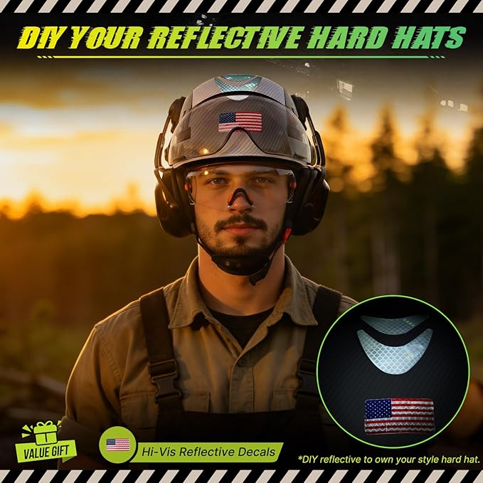 Hard Hat with Dual Visor and Hearing Protection-OSHA Approved Construction Hard Hats with Visor Sunglasses Earmuffs for Men,Vented Forestry Chainsaw Arborist Helmet with Chin Straps