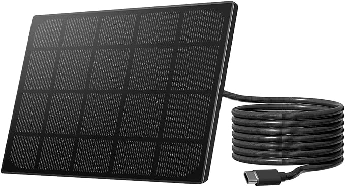 Birdfy 3W Solar Panel for Smart Bird Feeder Camera, Type-C Charger for Birdfy Feeder, 360° Adjustable Swivel Mount, IP65 Waterproof for Outdoors, 3W Continuously Power Supply (9.8ft Chew-Proof Cable)