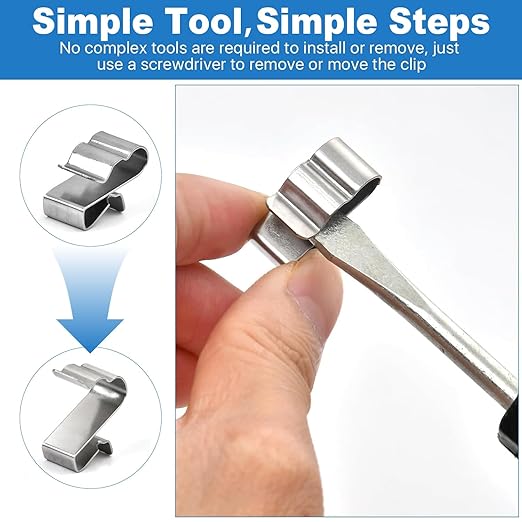 Altivox 100 Pcs 304 Stainless Steel U-Shape Wire Clips, 6mm-6.5mm, Double Wire Trailer Clips, Silver, Perfect for Wiring, Trailers, Boats, Offices