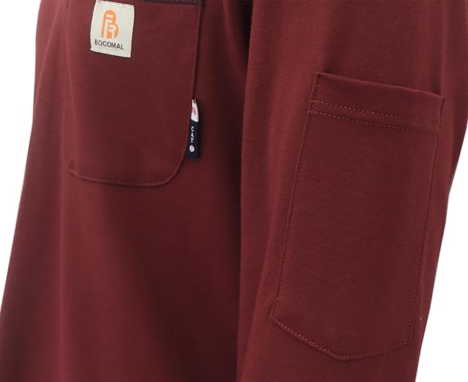 BOCOMAL FR Shirts for Men Lightweight Crew Long Sleeve Flame Resistant/Fire Retardant Shirt…