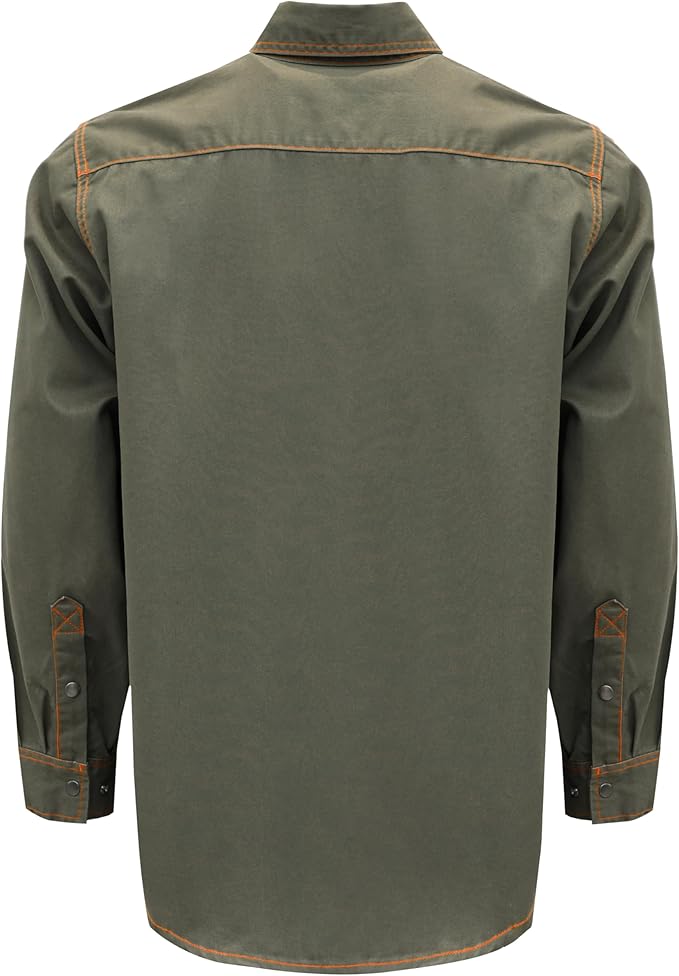 BOCOMAL FR Shirts for Men Snaps Down 7.5oz Water Repellent Fire Resistant Welding Jackets-NFPA2112 CAT2