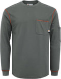 VATRENUS FR Shirts Crewneck 5.5oz Lightweight Flame Resistant 100% Cotton Men's Pre-Washed Fire Retardant Workwear