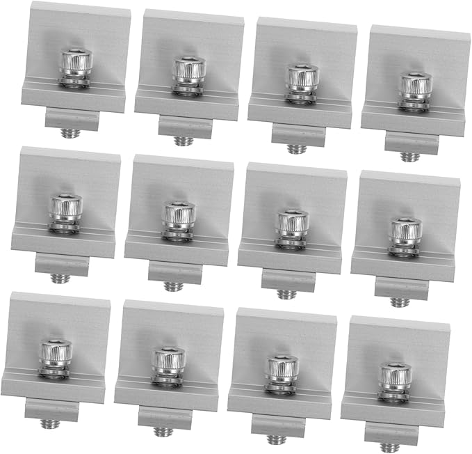 12pcs Solar Panel Rack Clips Durable Mid End Clamps for Household Solar Installations Easy to Install Versatile Support Buckle for Outdoor Use