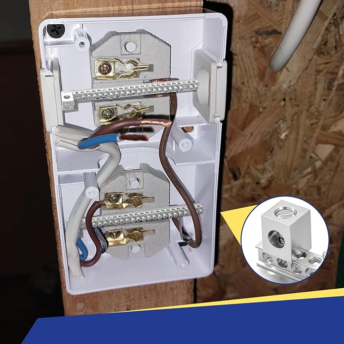 2 Set Ground Bar Kit with 21 Terminal Positions and Ground Lug Bar Aluminum Grounding Lugs for Electrical Connections