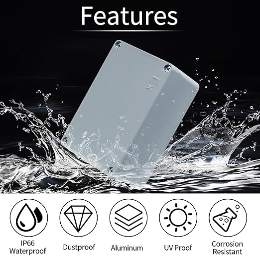 Electrical Box,Aluminum Enclosure Project Box Outdoor Junction Box Dustproof Waterproof Project Enclosure Gray 4.7"x3.1"x2.1"