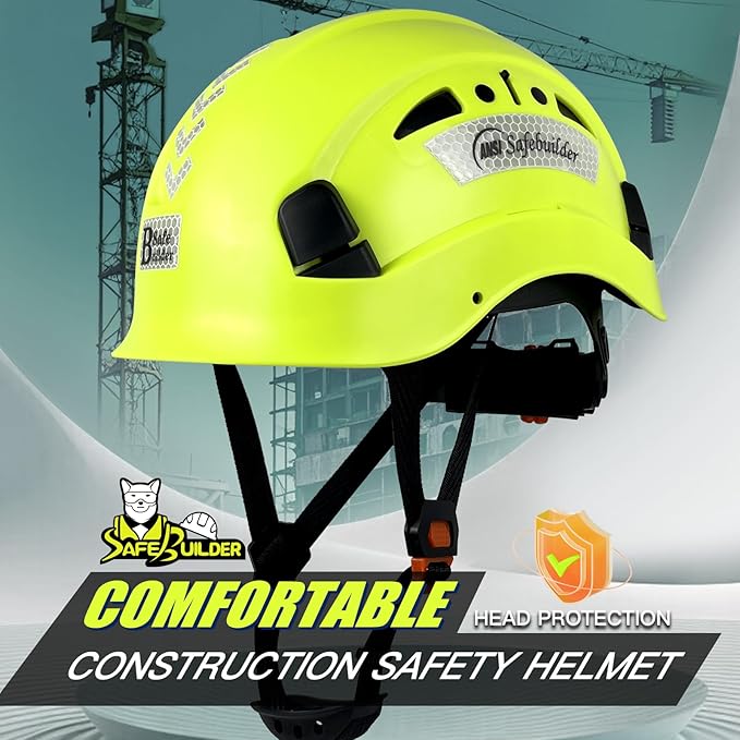 Construction Hard Hats Safety Helmet Reflective ABS Adjustable Ventilation Hardhats Industrial Head Protection ANSI Z89.1