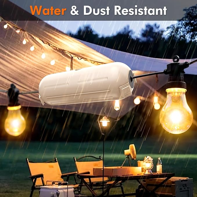 RESTMO 2 Pack Compact Outdoor Extension Cord Cover, IP44 Waterproof Box and Safety Housing Case, Ideal to Protect Outdoor Plugs, Electrical Connections, Holiday Decoration Lights, Size Small, Almond