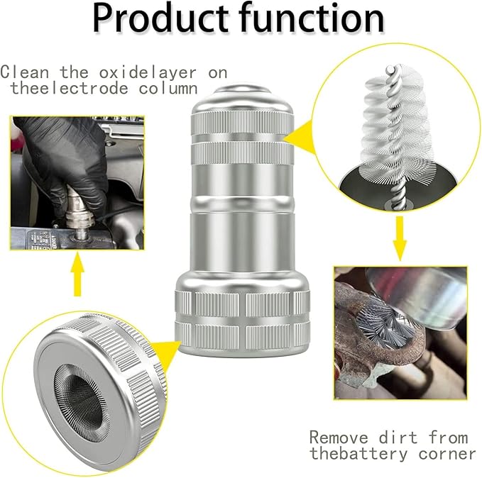 Car Battery Terminal Cleaning Brush, 2Pcs Automotive Battery Post Post Corrosion Cleaning Brush Dirt Cable Cleaner Brush