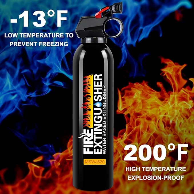 6Pack Fire Extinguisher for Home - 8 in 1 Portable A, B, C, K Fire Extinguishers with Mount, 620ml Emergency Survival Extinguisher for Vehicle, Car, Boat, Truck & Office, Versatile Fire Protection