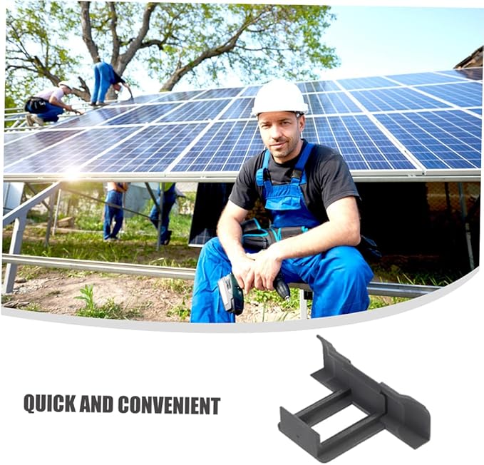 TOYANDONA 12pcs Solar Panel Ground Clamp Guide Clamp Solar Module Clip for Outdoor Cleaning Equipment Drainage Clips