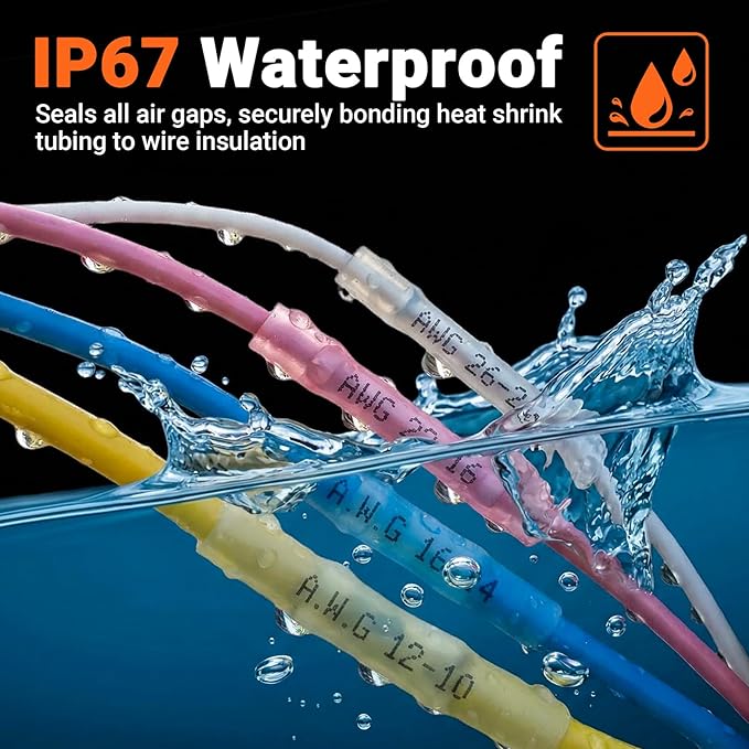 Preciva Wire Crimping Tool Kit with 200pcs Heat Shrink Connectors, Color-Coded Crimper & Wire Stripper, IP67 Waterproof Terminals for 26-10 AWG, All-in-One Electrician Tool Set with Storage Case