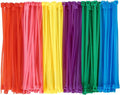 QDiShi 600pcs Small Colored Zip Ties 4 Inch Multi-Color Zip Wire Tie for Deco Mesh Wreath Supplies, Colorful Plastic Ties Yellow, Blue, Red, Green, Pink, Purple Zip Ties (100 per color)