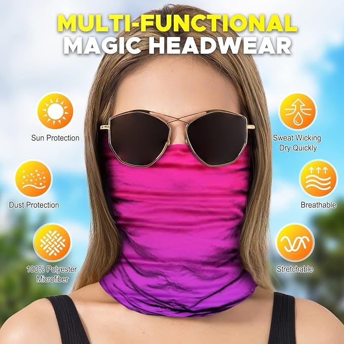 JOEYOUNG Headwear, Bandana, Neck Gaiter Head Wrap Headband Balaclava Magic Scarf
