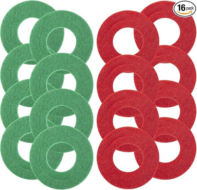 Car Battery Terminal Anti Corrosion Washers, 8 Red & 8 Green Fiber Washers, Top & Side Battery Terminal Protector Shim, Universal Washer Gasket for Most Cars, SUVs, Trucks (16PCS)