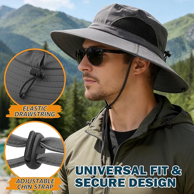 EINSKEY Wide Brim Sun Hat, UPF 50+ UV Protection Waterproof Packable Bucket Hat for Men & Women, Fishing Hiking Beach Garden