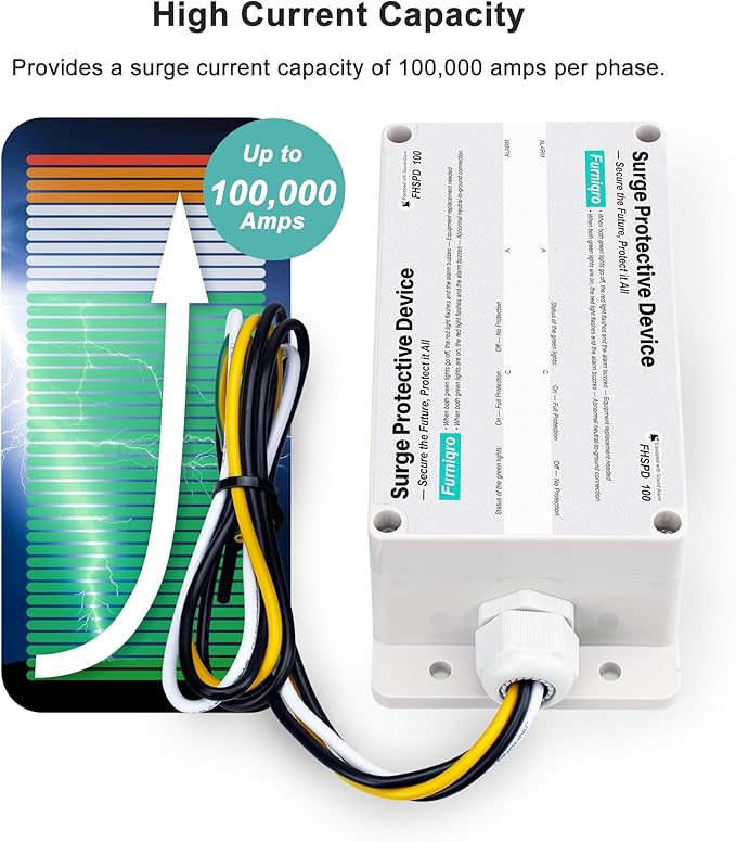 FHSPD100 Whole House Surge Protector FS100 Surge Protector Whole House Surge Protection Device Rated for 100,000 Amps, Whole Home Surge Protector, Indoor/Outdoor Use, 120/240V