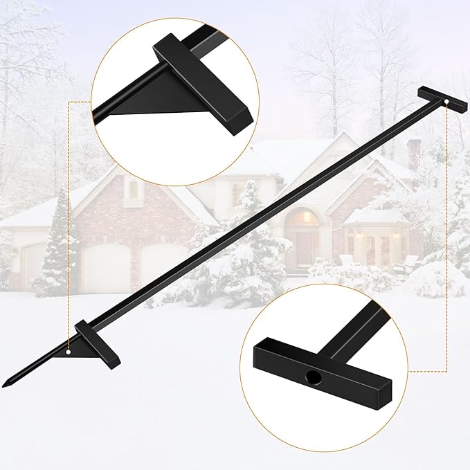 Driveway Markers Installation Tool with Pointed Tip, Snow Stake Installation Tool Fits 1/4", 5/16" Markers, Powder Coated Driveway Marker Installer Tool for Outdoors, Lawn, Driveway & Roads