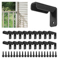 Fence Mounting Brackets for 1x1" Square Rails, Carbon Steel Fence Panel Internal Connector with Screws, Black 20 Pack