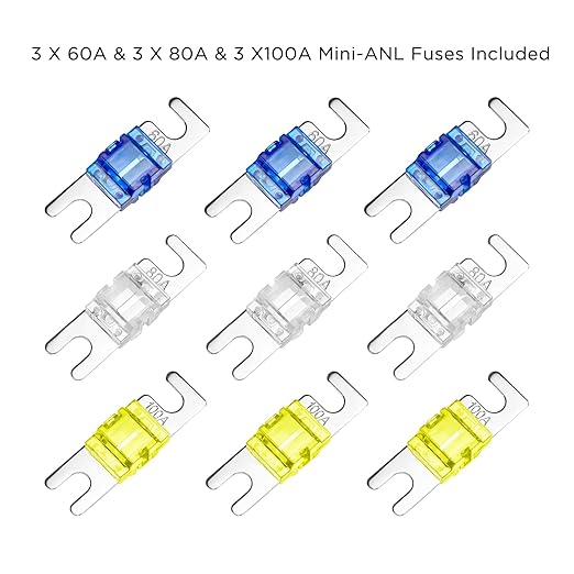 RECOIL ZSFH11-3 in-line Mini ANL Fuse Holder 1 X 4/8 Gauge Input & Output with Reducer