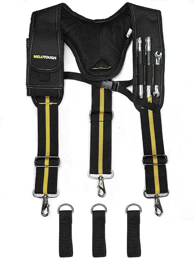 MELOTOUGH Tool Belt Suspenders for Work Belt Suspenders Heavy Duty Padded Suspenders for Electrician/Construction/Farmer