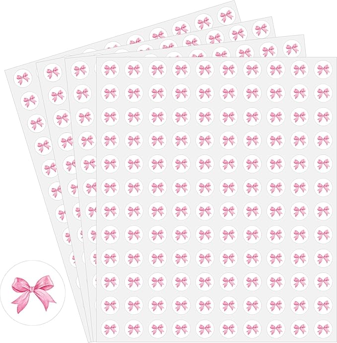 2400 Pcs Small Sticker for Kids,Mini Bow Sticker Cartoon Paper Small Decals Cute Self-Adhesive Stickers for Summer Party Envelopes Scrapbook Gifts DIY Supplies,0.5in（Bow）