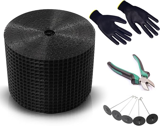 Solar Panel Bird Guard,8in x100ft Critter Guard for Solar Panels with 80pcs Fastener Clips,PVC Coated Critter Guard with Gloves and Pliers,1/2in Pigeon Solar Panel Mesh for Bird Proofing