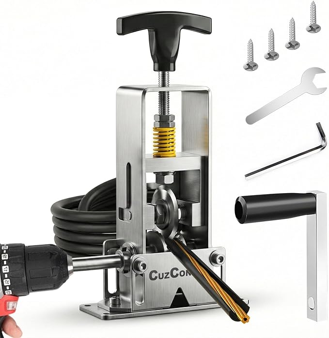 Wire Stripper Machine,0.03-1 Inch Wire Stripping Machine with Hand Crank,Portable Steel Frame Drill Powered Stripping Tool for Scrap Copper Wire Cable Recycling