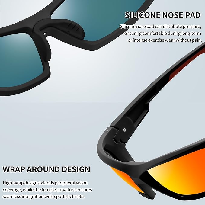 Joopin Sports Sunglasses Polarized UV400 Protection Wrap Around Sun Glasses Shades for Men Women