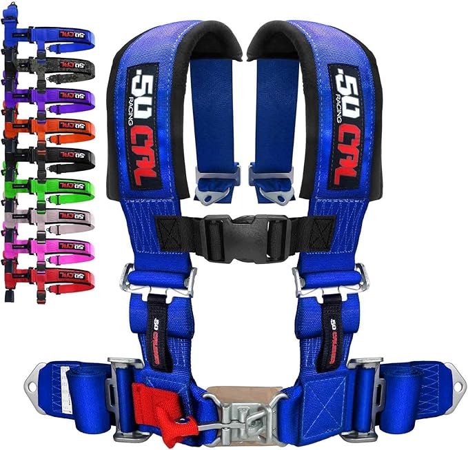 4 Point Harness for Bucket Seat, Quick Release Latch, 9 Color Options, Racing Harness, Race Car, Off Road Vehicle, UTV, RZR
